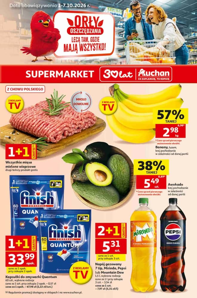 Okładka gazetki Auchan, ważna 1–7 październik 2026