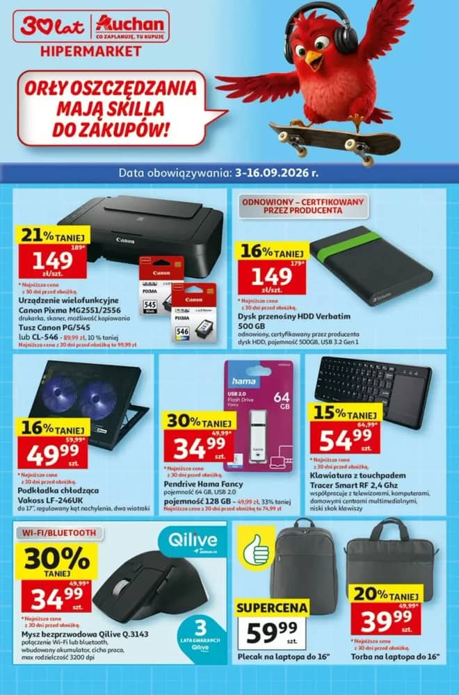 Okładka gazetki Auchan, ważna 3–16 wrzesień 2026