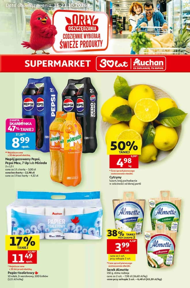 Okładka gazetki Auchan, ważna 15–21 październik 2026