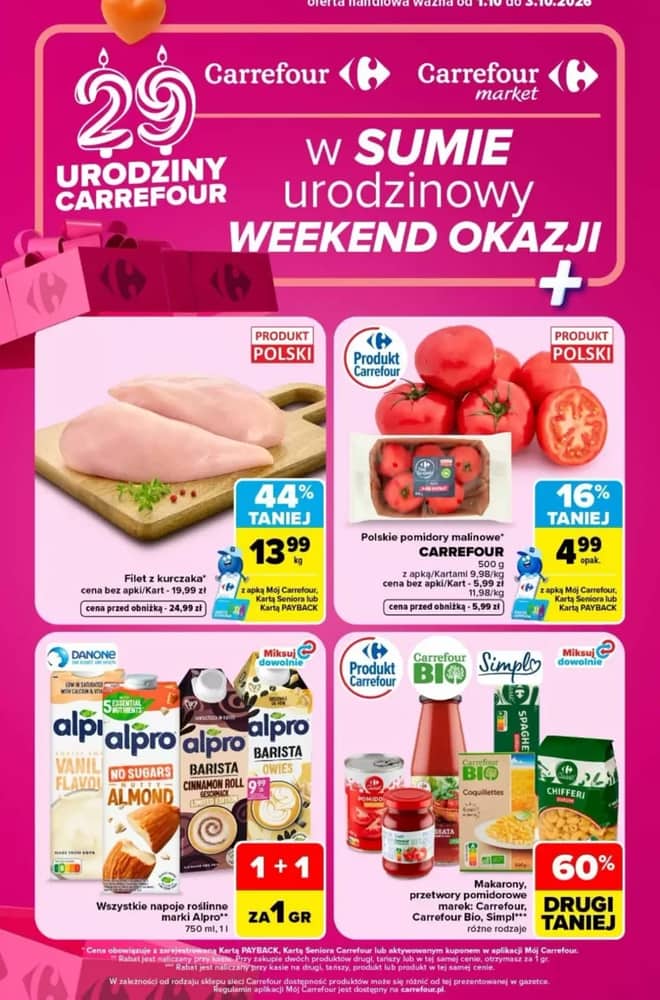Okładka gazetki Carrefour, ważna 1–3 październik 2026