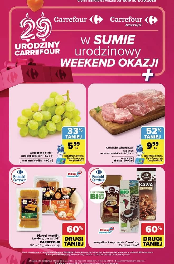 Okładka gazetki Carrefour, ważna 15–17 październik 2026