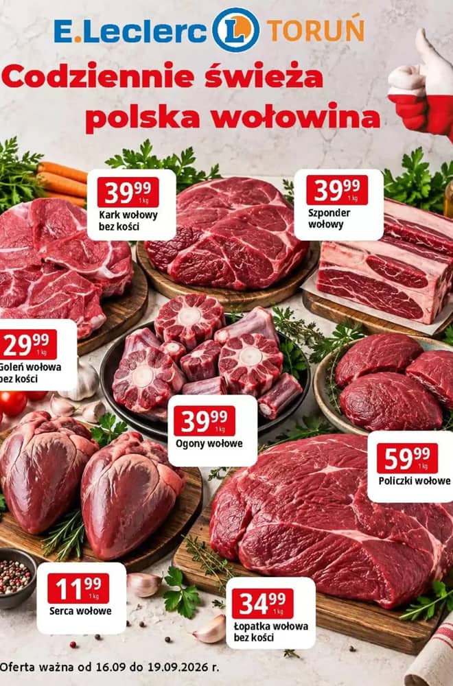 Okładka gazetki E.Leclerc, ważna 16–19 wrzesień 2026