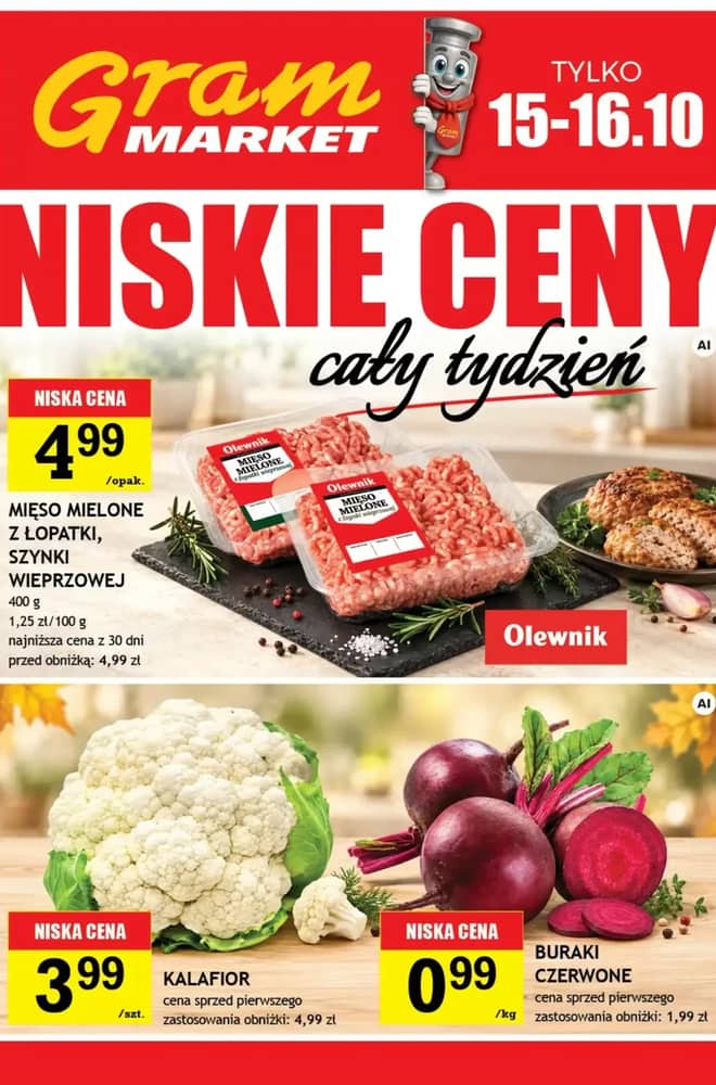 Okładka gazetki Gram Market, ważna 15–21 październik 2026