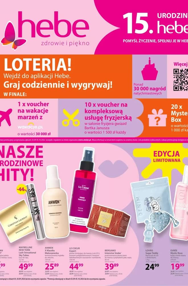 Okładka gazetki Hebe, ważna 3–20 wrzesień 2026