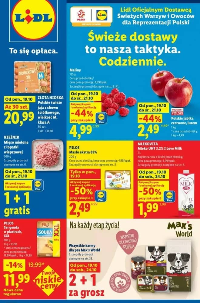 Okładka gazetki Lidl, ważna 19–24 październik 2026