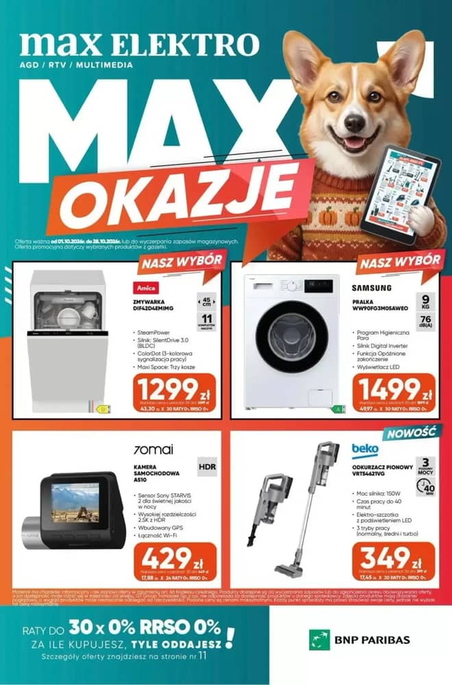 Okładka gazetki Max Elektro, ważna 1–28 październik 2026