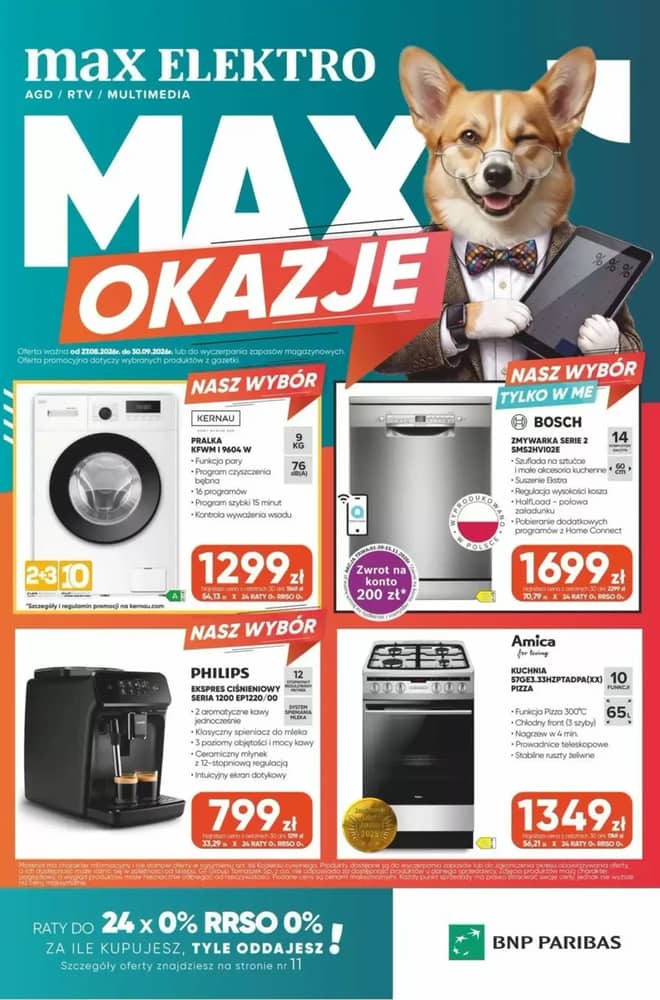 Okładka gazetki Max Elektro, ważna 27 sierpnia 2026 – 30 września 2026