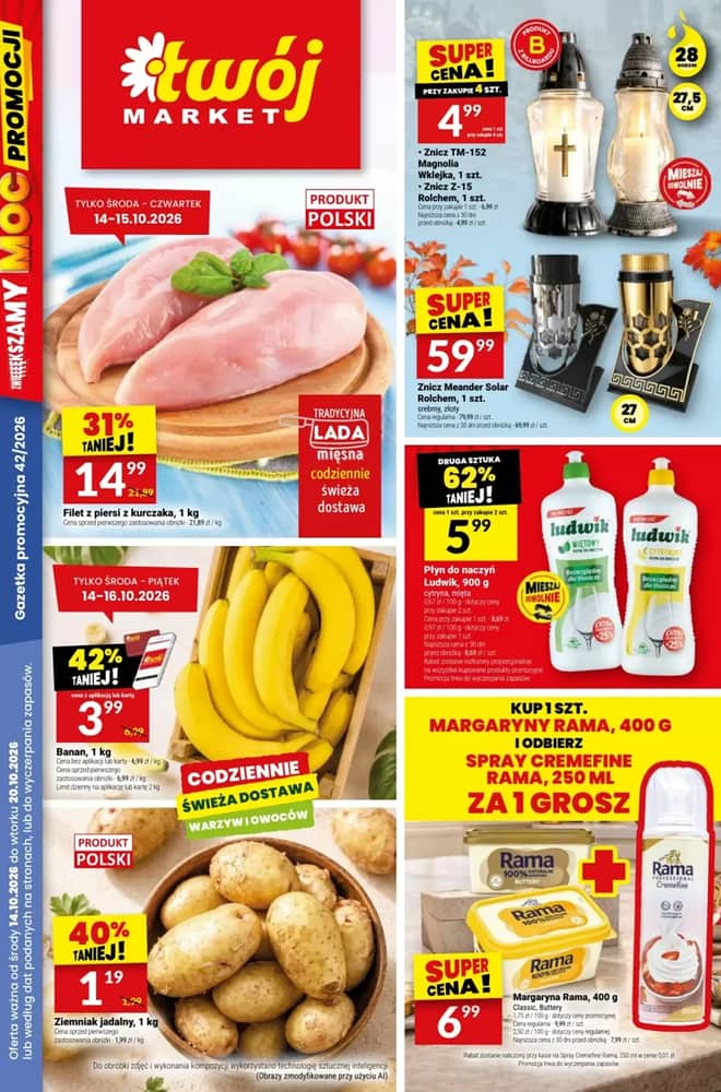 Okładka gazetki Twój Market, ważna 14–20 październik 2026